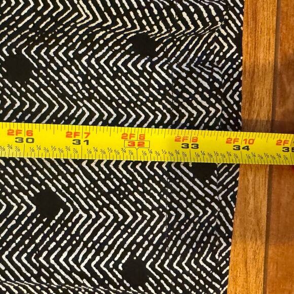 Maeve by Anthropologie Galen Dress Chevron Polka Dot Print Black Size Medium - Picture 7 of 7